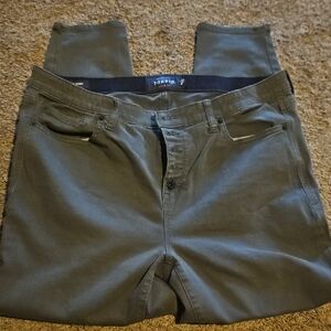 Torrid Charcoal Denim Pants Green Button Fly